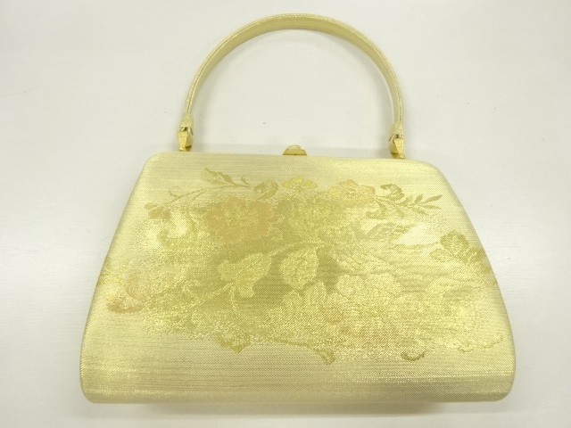 JAPANESE KIMONO / BAG / WOVEN FLOWER & BIRD